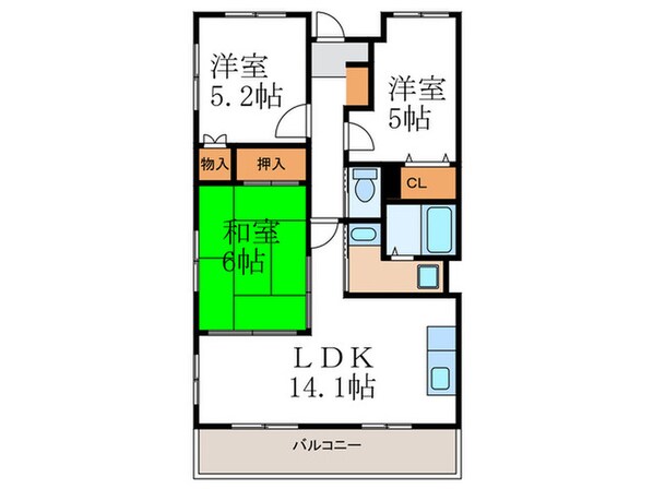 ヴィーブル岩倉の物件間取画像